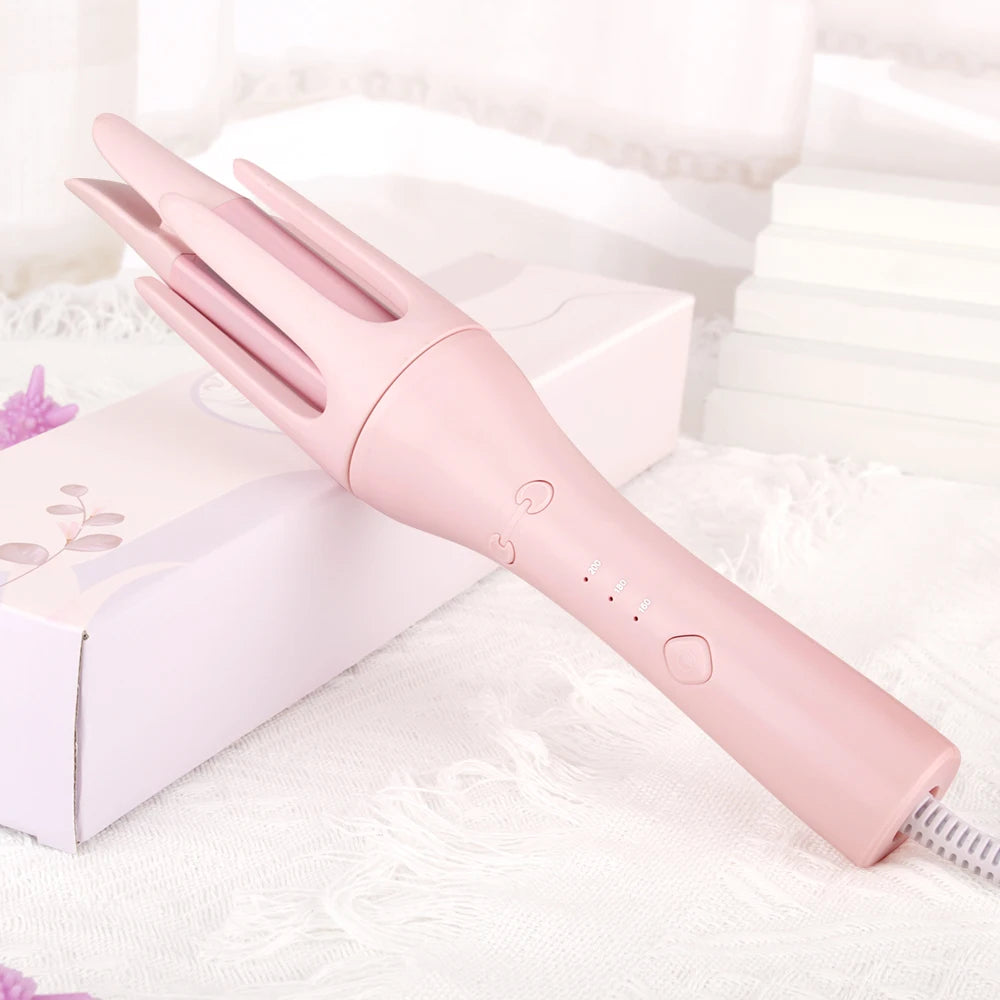 Automatic Hair Curler, One Touch Fast Heating Curling Iron with Adjustable Temperature, Portable Travel Hair Styling Tool, Gift