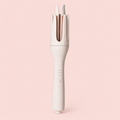 Auto Hair Curler, Automatic Curling Iron with 4 Temperature & 3 Timer, Automatic Shut-Off, Anti-Scald, Anti-Tangle Rotating Curling Wand for Hair Styling, White